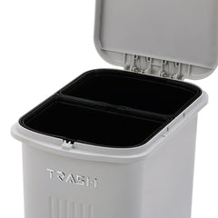 30L Large Dual Compartment Kitchen Bin, 2-Layer Dry and Wet Waste Separation Trash Can with Lid, Slim Space-Saving Design for Home, Office, Outdoor Use, Recycling Solution