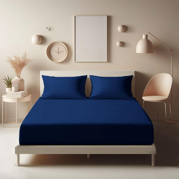 ELAFY Extra Deep 25CM Fitted Sheet Bed Sheets Single Double King Super King Bed Size cotton rich Feels super soft