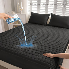 1 Waterproof Mattress Protector - Reusable Underpads, Solid Quilted Geometric Stitching Design, Thickened Durable Fabric, Suitable for Dorms, Camping, RVs And Hotels - Machine Washable, Mattress Waterproof, Camping Essentials, Modern Bed Cover