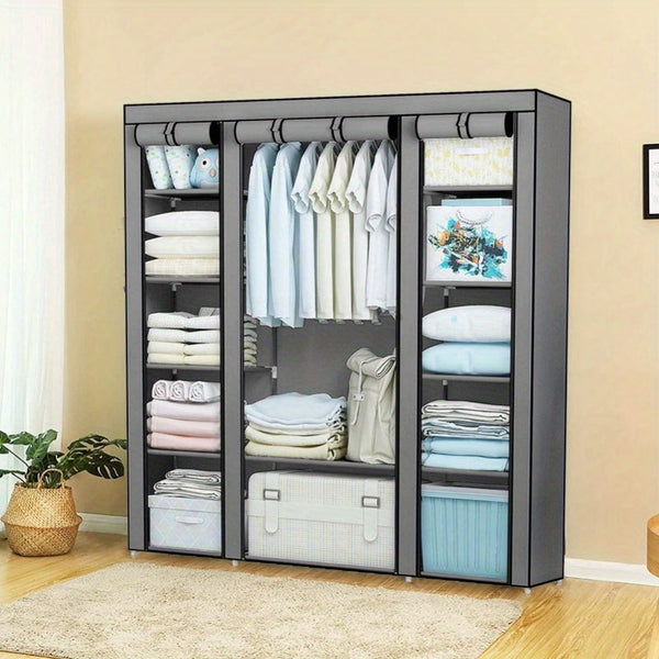 Portable Wardrobe 128x45x173cm Fabric Wardrobes for Bedroom Large Foldable Closet Storage Oranisers Portable Wardrobes for Bedroom