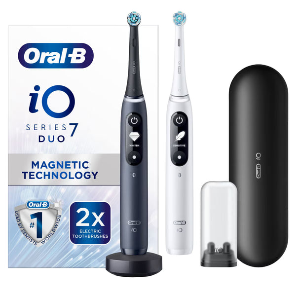 Oral B Io7 Duo Pack White and Black Toothbrushes