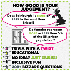 More or Less First Edition Card Game - How Good Is Your Judgement? 2 Players + | Secret Santa or Stocking Filler for Him or Her | for Kids, Teens & Adults | Play Anywhere | Age 12+