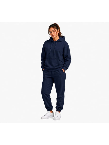Women'S Outfit Two-Piece Set Featuring a Hooded Long-Sleeve Sweatshirt And Long Pants Solid Colour Knit Fabric Tracksuit, Regular Fit, Perfect Gift for Women, Daily & Outdoor Wear Large Pockets Matching For All Seasons S-XL