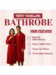 Mens and Ladies Shawl Collar Bathrobe 100% Egyptian Cotton Unisex Shawl Collar Dressing Gown Terry Towelling Bathrobe One Size