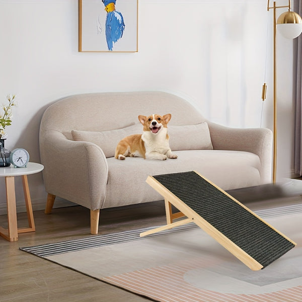 Dog Stairs Foldable Non-Slip Pet Ramp Adjustable Heights Ladder For Car Sofa Bed