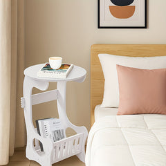 Modern Wooden Nightstand with Three Tiers, Measuring 49X46X29.5Cm, Suitable for Bedrooms, Living Rooms, And Hallways, Easy to Assemble, Can Also Serve As a Coffee Table