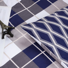 3-Piece Check Duvet Cover Set – Wrinkle-Resistant Modern Design, Ultra-Soft & Smooth Microfiber Bedding, All-Season Comfort, Machine Washable with Pillowcases, Available in All Sizes