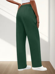 3pcs Women's Solid Color Oversized Jogger Pants with Elastic Drawstring Waist - Loose-Fit Polyester Track Pants Suitable for,, & Casual Attire - Machine Washable Casual Wear (Year-Round)