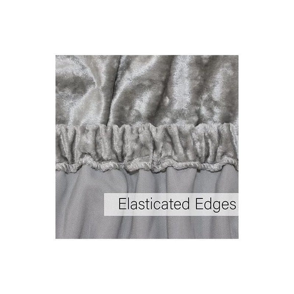 Elegant Silver Grey Crushed Velvet Wrap Around Bed Skirt - 40CM Extra Deep Bedbase Cover for Bedroom Guest Room with Adjustable All Around Elastic for Easy Fit - Soft, Breathable, and Dust-Repelling