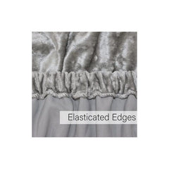 Elegant Silver Grey Crushed Velvet Wrap Around Bed Skirt - 40CM Extra Deep Bedbase Cover for Bedroom Guest Room with Adjustable All Around Elastic for Easy Fit - Soft, Breathable, and Dust-Repelling