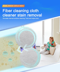 PuRuiKaiM8 Fully Automatic Plug-in Intelligent Window Cleaning Robot (2026 Latest Model) with Automatic Bidirectional Water Spray with Remote Control, 4.5-meter Anti Fall Safety Rope, Including 10 Cleaning Cloths And Spray Bottles