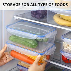 8pcs Set of Transparent Multi-Compartment Sealed Grain Storage Containers with Lids