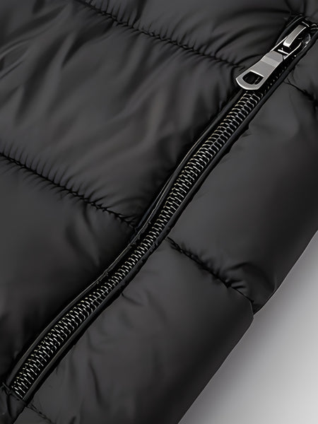 Men's Solid Hooded Jacket for Fall Winter, Men's Casual Zip Up Warm Quilted Jacket Warm And Comfortable Stylish Leisure Clothing for Outdoors.