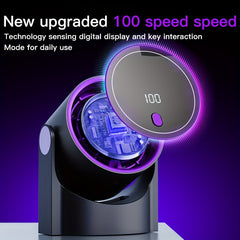 2025 New Upgrade Large Battery Portable Fashion Desk Fan Air Conditioner, 5-Speed Wind Cooling