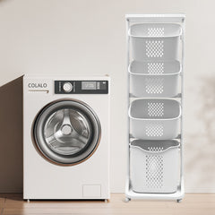 3 Tier Clothes Hamper with Wheels, Rolling Laundry Storage Cart, Portable Baskets, for Bedroom, Bathroom, Dormitory, Apartment, Laundry Room, Small Living Space, Laundry Baskets