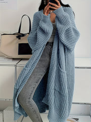 Women'S Y2K Cardigan - Long Flowy Open Front Sweater with Pockets, All-Season Layering Piece for Casual & Formal Outfits