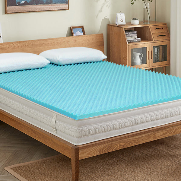 Skin-friendly and Breathable Slow-rebound Memory Foam Mattress, Home Bedroom Egg Crate Pattern Foam Mattress, Soft Mattress for Student Dormitories, Comfortable Pressure-relieving Deep Sleep Mattress, Blue