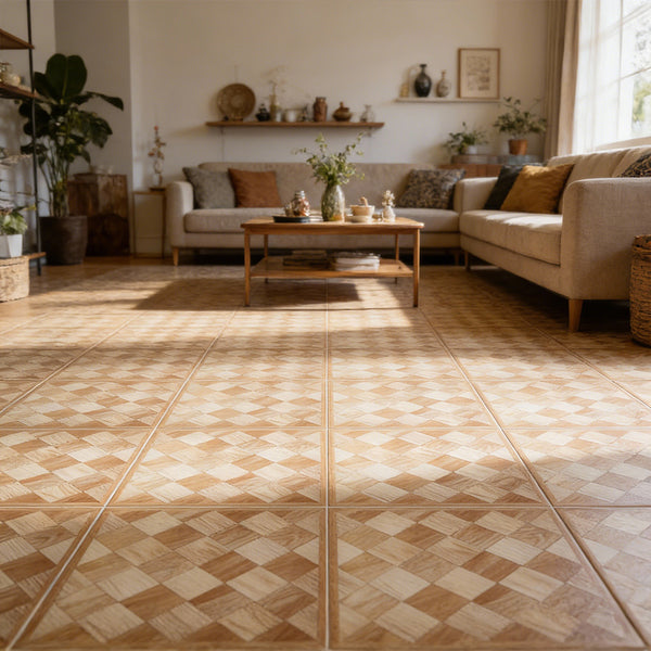 LIVINGANDHOME 30-Pack Self-Adhesive Vinyl Floor Planks Stickers, Wood Effect Flooring Tiles, 12