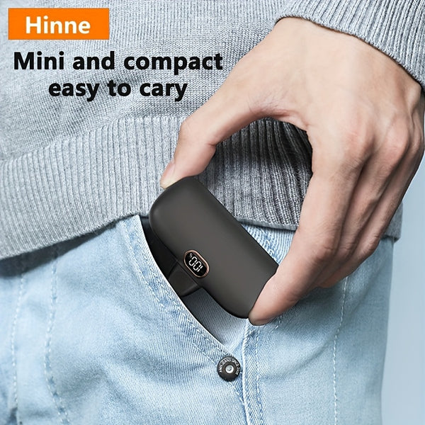 Hinne 5000mAh Mini Portable Charger, Ultra-Compact Battery Pack Travel Phone Charger, Emergency Power Pocket Power Bank, USB Mobile Backup Battery Pack, Gift.