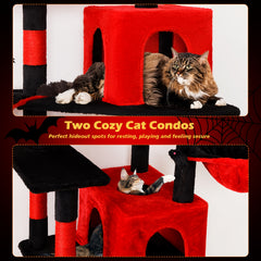 AMHANCIBLE 180cm Tall Cat Tree, Multi-Functional Cat Tower With Perches, Condos & Sisal Poles, Sturdy Wooden Cat Playground For Multi-Cat Households, Easy To Assemble