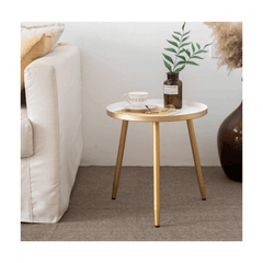 Metal End Table, Round Side Table, Nightstand/Small Tables for Living Room, Accent Tables Cheap, Side Table for Small Spaces,41.5 × 46.5 cm