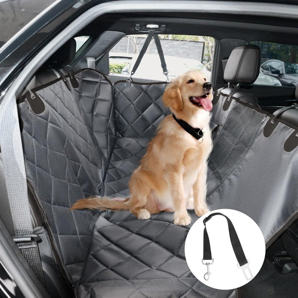 Dog Car Seat Cover, Dog Hammock for Car Back Seat, Car Dog Bed with Mesh Window and Storage Pocket
