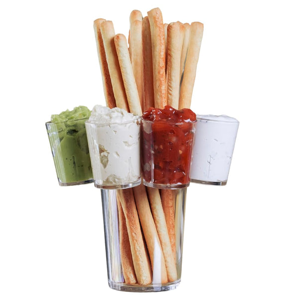 Drinkwize Unbreakable Polycarbonate Plastic Dipper & Dips Set for Breadsticks, Celery etc. and Condiments and Dips