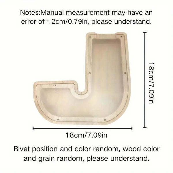 1 unique wooden letter jar - 26 creative A-Z letter storage containers, transparent design, birthday gift idea, home decoration, best friend gift, and functional holiday present.