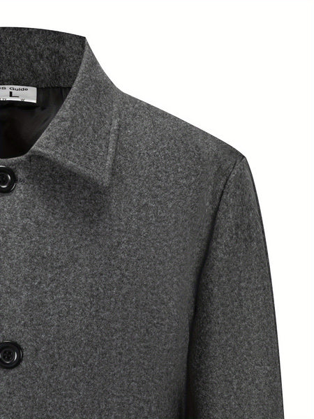 2025 American Style New Men'S Everyday Casual Classic Versatile Solid Color Side Double Pocket Easy Design Handsome Dad Wrinkle-Resistant Non-Iron Single-Breasted Light Luxury Trench Coat