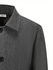 2025 American Style New Men'S Everyday Casual Classic Versatile Solid Color Side Double Pocket Easy Design Handsome Dad Wrinkle-Resistant Non-Iron Single-Breasted Light Luxury Trench Coat