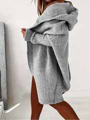 Oversized Hooded Cardigan for Winter And Autumn, Long-Sleeve Casual Sweater, Women'S Clothing