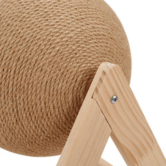 Sisal Ball Cat Scratching Board, Cat Hole Design, Triangular Support Board, Wear-Resistant Cat Scratching Ball Can Be Rotated, Cat Scratching Ball,Relief of Boredom Toys, Natural Wood