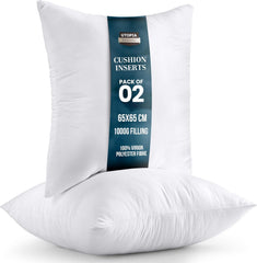 Utopia Bedding Cushion Inner Pads (Pack of 2), 45 X 45 Cm (18 X 18 Inches) Cushion Stuffer Inserts, Hollowfibre Pillows (White)