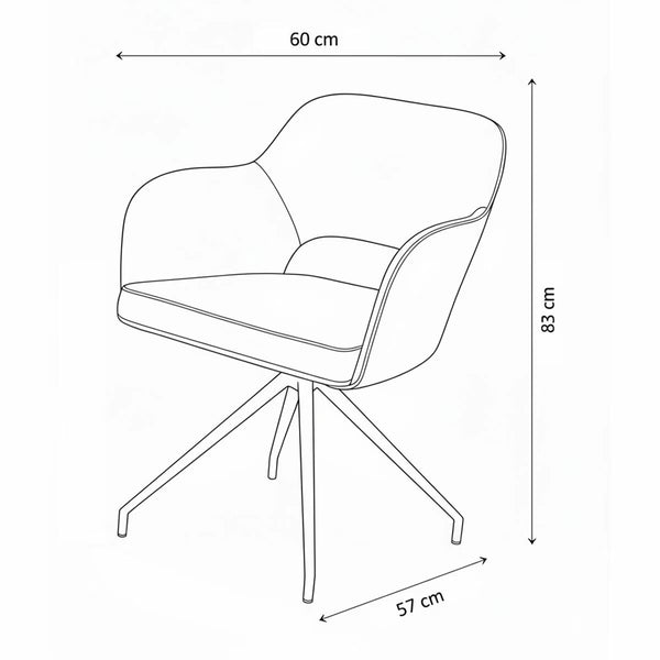 AKANTE Chicago Yellow Swivel Dining Chair, 2 Pack