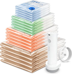 Storage Master Space Saver Bags for Travel and Home Reusable Vacuum Storage Bags save 80% More Storage Space Work with Vacuum Cleaner (9 Combo, No Pump Included)