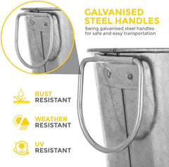 LIVIVO Galvanised Steel 24L Drinks Ice Cool Bucket with Handles - Great for Parties, BBQs and Bars Cooling Bottles, Cans of Beer or Soft Drinks