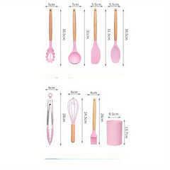 12pcs Silicone Kitchen Utensil Set- Non-Stick, Heat Resistant Cooking Tools& Baking Supplies