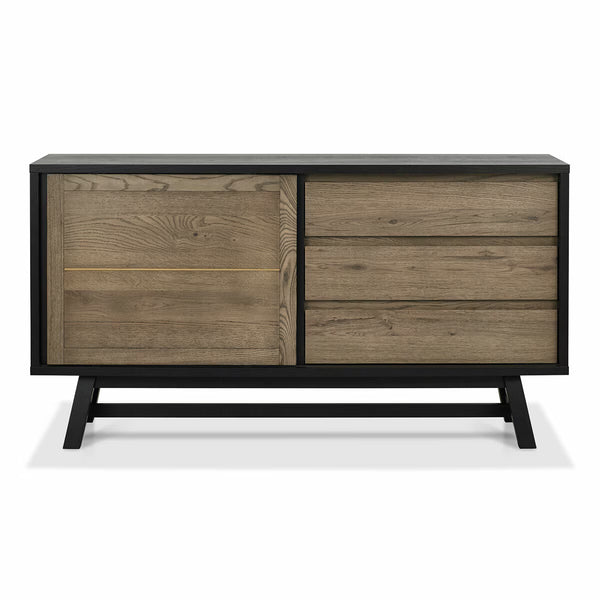 Bentley Designs Camden Weathered Oak & Peppercorn Wide Sideboard