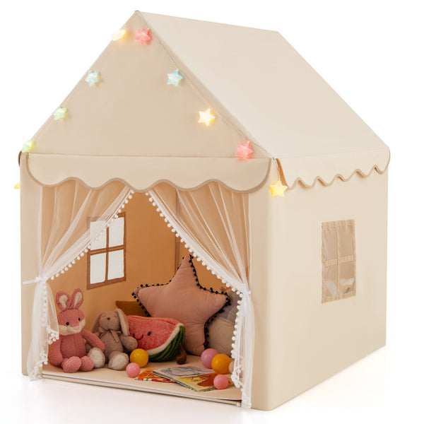 Large Kids Play House with Washable Mat and Star Lights