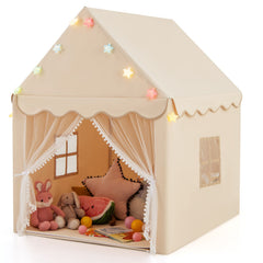 Large Kids Play House with Washable Mat and Star Lights