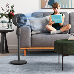 Pedestal Fan, Powerful Air Circulator, 12 Inch Floor Standing Fan with 3 Speed Settings, Oscillating Function for Bedroom, Home and Office, Grey, Adjustable Head, Safe Design, Versatile Use