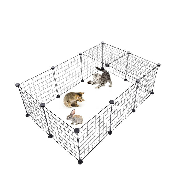 Dog Playpen, Cat Playpen, Small Animal Playpen Metal Pet Playpen for Small Dogs Cats Including 12 Panels, Portable Small Animal Wire Cage for Indoor Yd Fence for Guinea Pigs, Rabbits Kennel Crate Fence, Dog Fence for Puppy, Kitten, Hamster, Turtle, Hedgeh