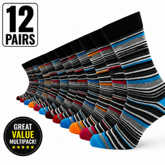 12 Pairs -Mens Cotton Rich Crew Socks | Honeycomb Comfortable Non-Tight Top Soft Breathable Stretch | Fit UK Size 6-11 | Everyday Casual Work Sports Running Gym Socks