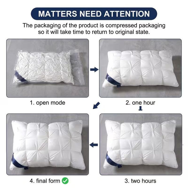 4PCS 5-Star Hotel Quality Pillows Premium Non-Collapsible Pillow Core Soft Breathable Machine Washable All-Season for Home Bedroom Daily Rest Improved Sleep Quality