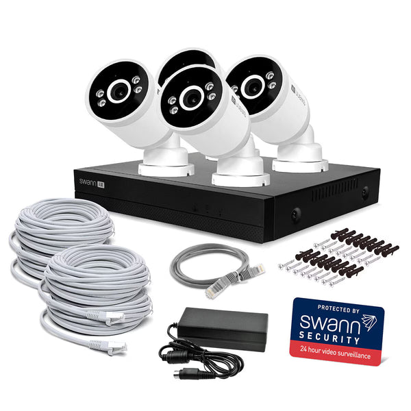 Swann 4K NVR 8 X Channel / 4 X NHD-ADVANXB Bullet Cameras with 1TB HDD SWNVK-8ADVANX4B-EU