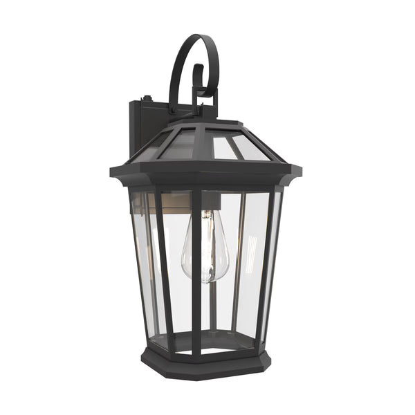 Lutec Traditional Outdoor Wall Lantern Light in Black