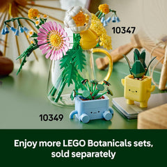 LEGO Botanicals Happy Plants Toy - Crafts Kit for Kids Incl. 2 Artificial Plants with 2 Colourful Flower Pots & Interchangeable Cartoon Faces - Nature Gifts for 9+ Year Old Girls & Teens - 10349