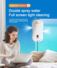 PuRuiKaiM8 Fully Automatic Plug-in Intelligent Window Cleaning Robot (2026 Latest Model) with Automatic Bidirectional Water Spray with Remote Control, 4.5-meter Anti Fall Safety Rope, Including 10 Cleaning Cloths And Spray Bottles