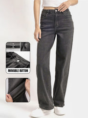 【Tall】KatchMe Women's Wide Leg Jeans - Mid Rise Relaxed Fit Denim Pants, Soft Stretch Comfortable Trousers for Fall & Winter, Streetwear Casual Bottoms