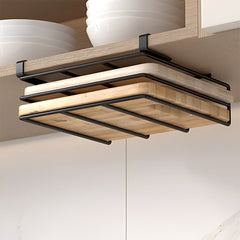 1 piece, black two-layer, no drilling cutting board rack, cabinet cutting board, cutting board storage rack, cabinet pull-out pot cover rack, sturdy and durable, strong load-bearing capacity, size: 26.5 cm W x 30 cm D x 6 cm H